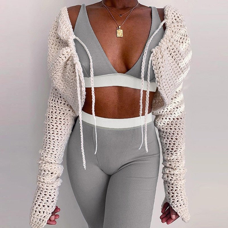 Sleeveless V - Neck Crop Tops Leggings Women Fashion Streetwear Outfits Sportswear Tracksuit - Taylor K Shop