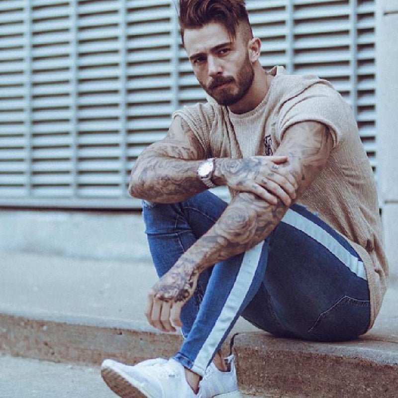 Small Feet Zipper Jeans Men's Ripped New Jeans - Taylor K Shop