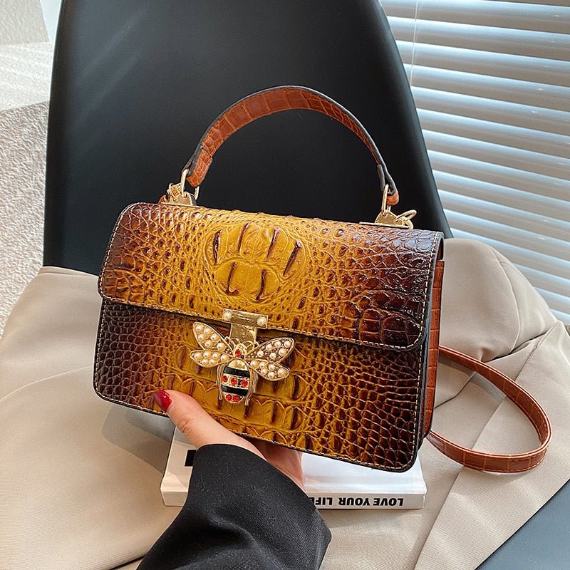 Soft Top Handle Tote Bag Brand Designer Shoulder Bag For Women 2023 Luxury Alligator Leather Crossbody Bag Female Travel Handbag - Taylor K Shop