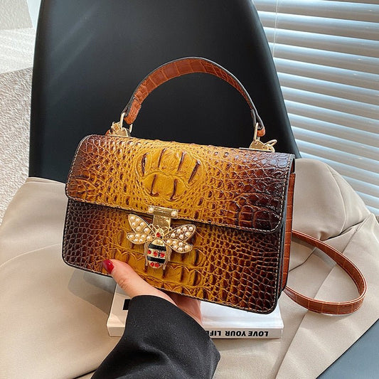 Soft Top Handle Tote Bag Brand Designer Shoulder Bag For Women 2023 Luxury Alligator Leather Crossbody Bag Female Travel Handbag - Taylor K Shop