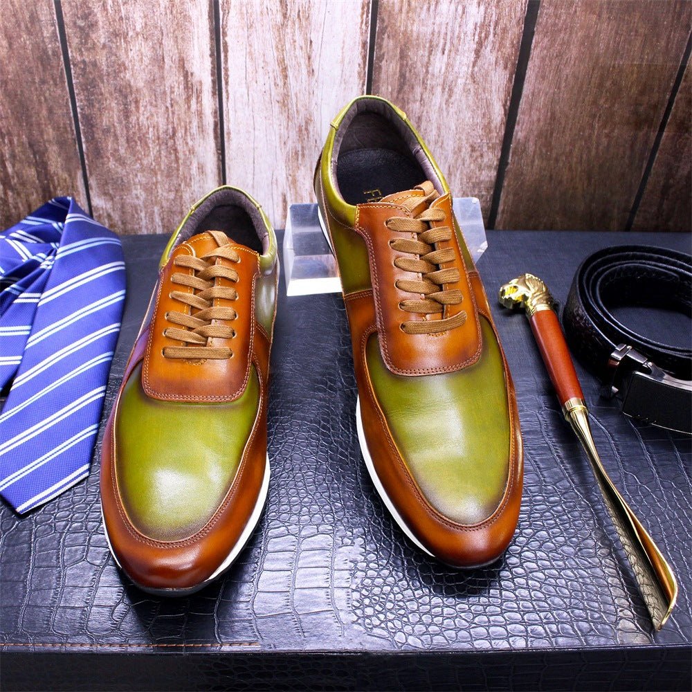 Sponge Leather Gentleman Mens Shoes With Rubber Outsole Heel - Taylor K Shop