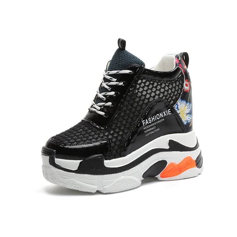 Sports Women Graffiti Casual Thick Sole 10cm Mesh Shoes - Taylor K Shop