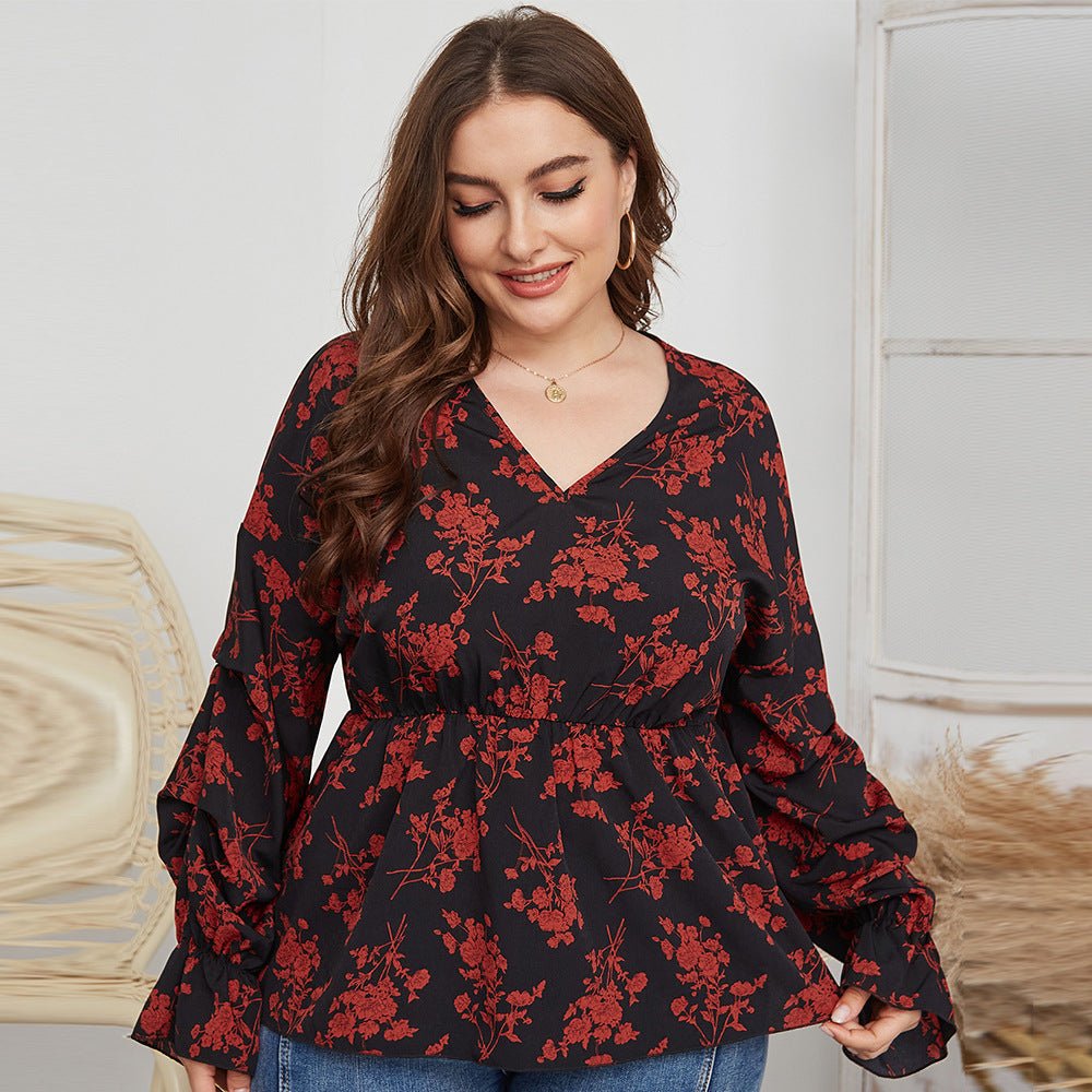 Spring and Summer, Waist, Slim, Long - sleeved Blouse - Taylor K Shop