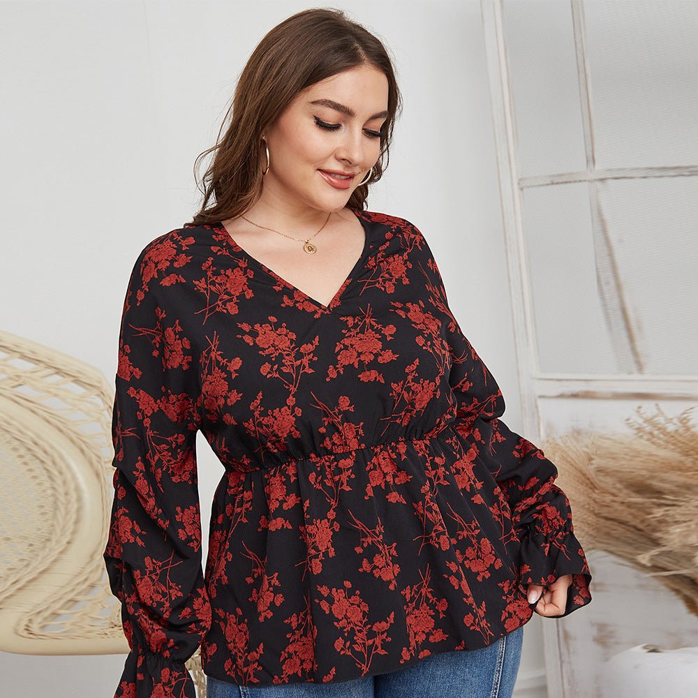 Spring and Summer, Waist, Slim, Long - sleeved Blouse - Taylor K Shop