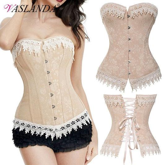 Steampunk Corsets Gothic Clothing Overbust Waist Trainer Bustier T - Taylor K Shop