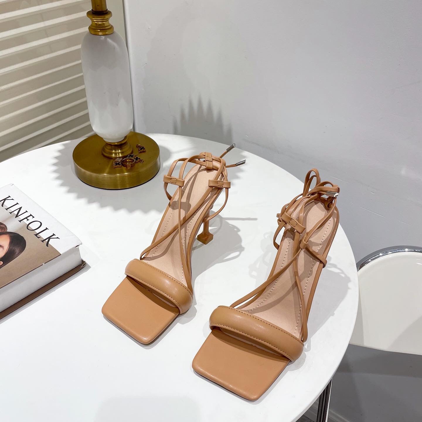 Stiletto Cutout Ankle Strap Stiletto Heels - Taylor K Shop