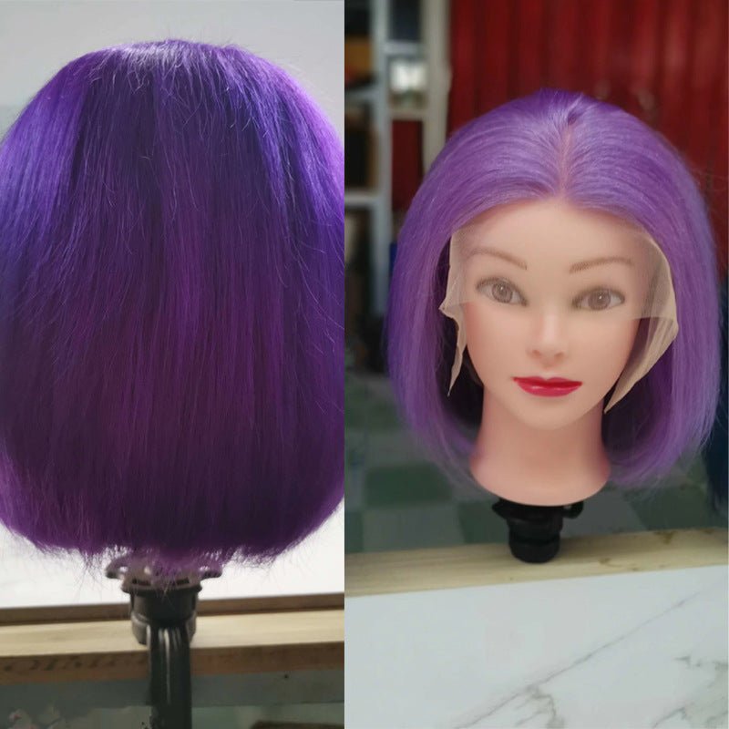 Straight Black Short Bob Synthetic Lace Front Wigs - Taylor K Shop