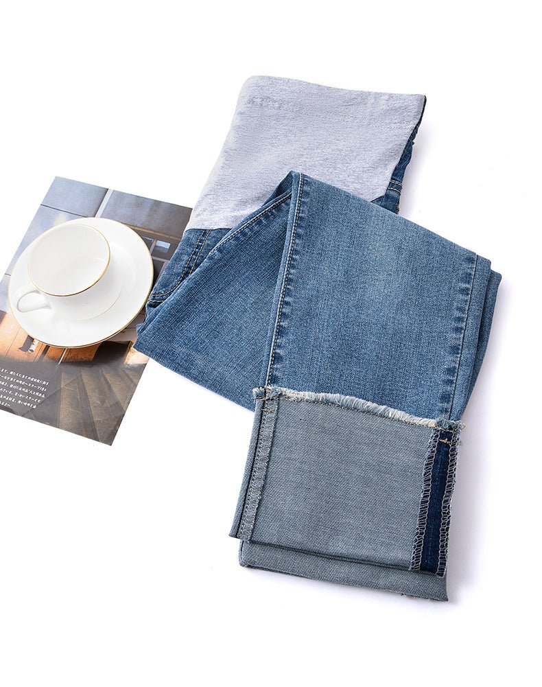 Straight Cropped Jeans Cuffed Jeans For Pregnant Women - Taylor K Shop