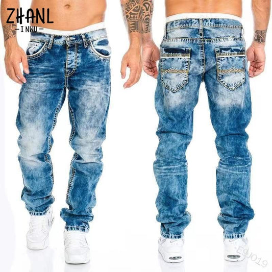 Straight Jeans Man Vintage Wash Denim pants Spring Summer Boyfriend baggy Jeans men Streetwear Cacual Designer Cowboy Trousers - Taylor K Shop