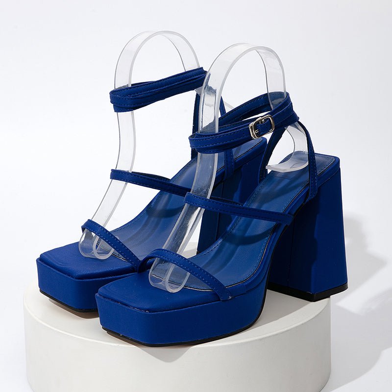 Strap Sandals Women High Heel Chunky Shoes Fashion Summer Pumps - Taylor K Shop