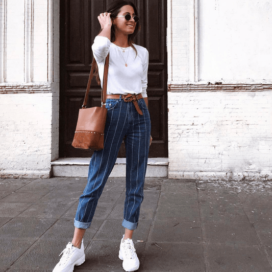 Stretch striped jeans - Taylor K Shop