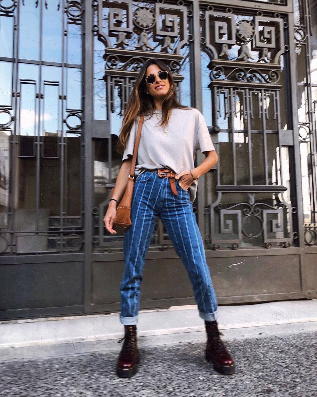 Stretch striped jeans - Taylor K Shop
