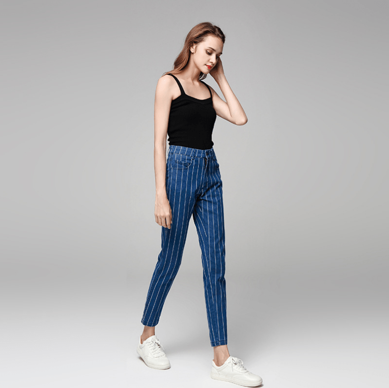 Stretch striped jeans - Taylor K Shop
