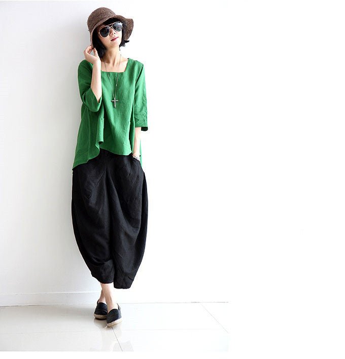 Summer Cotton And Linen Blouse Ethnic Style Retro Loose Casual Linen Top - Taylor K Shop