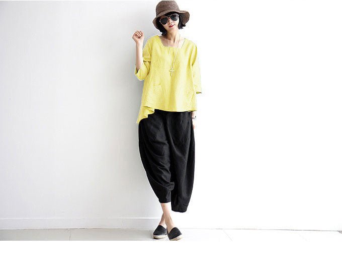 Summer Cotton And Linen Blouse Ethnic Style Retro Loose Casual Linen Top - Taylor K Shop