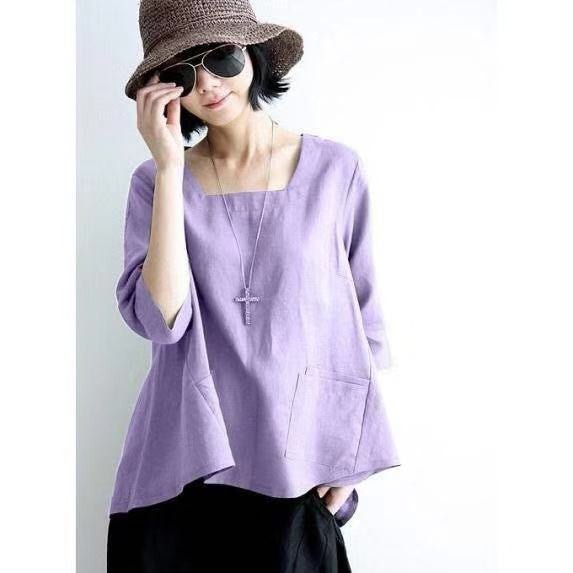 Summer Cotton And Linen Blouse Ethnic Style Retro Loose Casual Linen Top - Taylor K Shop