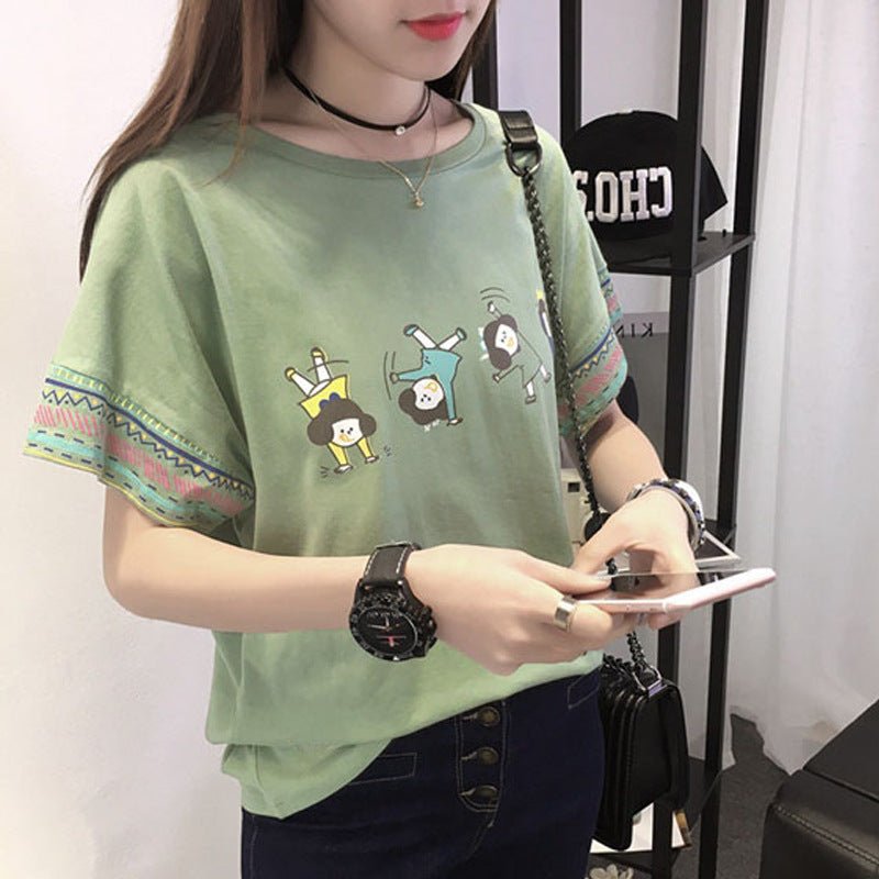 Summer cotton blouse with short sleeves - Taylor K Shop