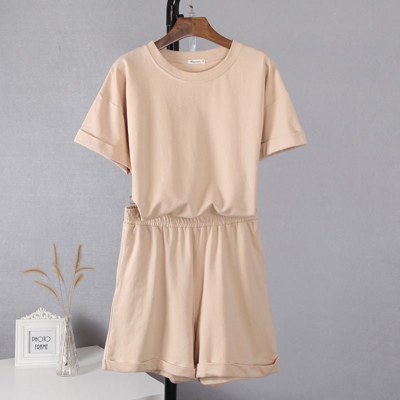 Summer Cotton Sets Women Casual Two Pieces Short Sleeve - Taylor K Shop