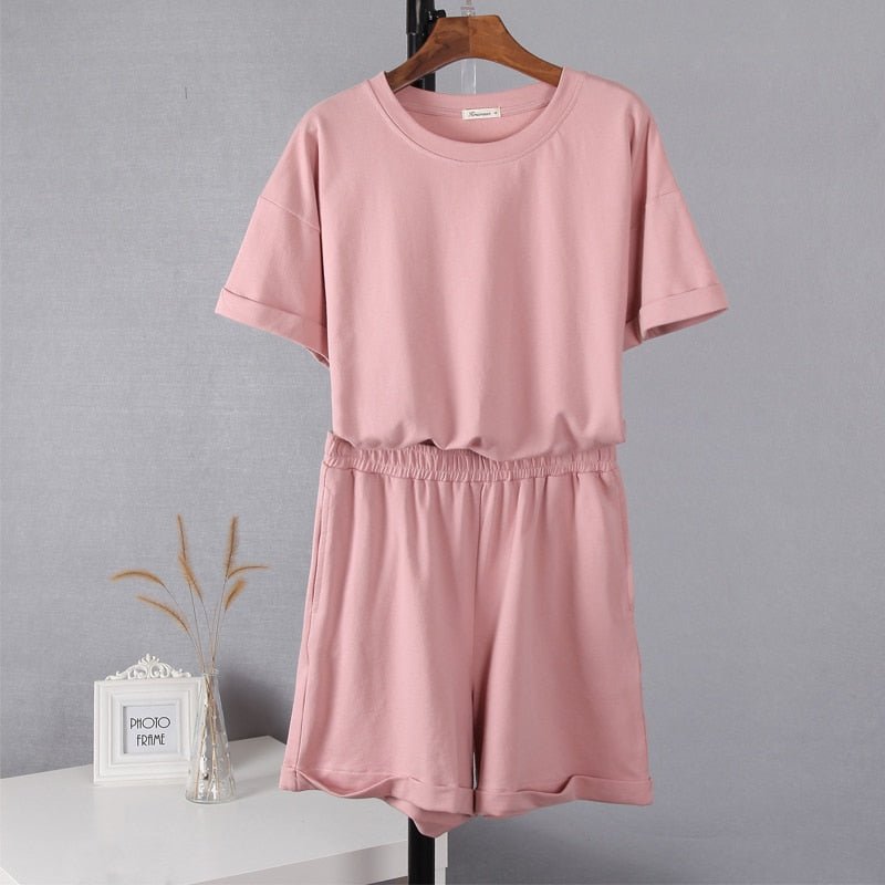 Summer Cotton Sets Women Casual Two Pieces Short Sleeve - Taylor K Shop