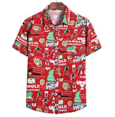 Summer Fashion Casual Men Baggy Beach Hawaiian Print Short Sleeve Button Retro Shirts Tops Blouse Men Shirt Summer New - Taylor K Shop