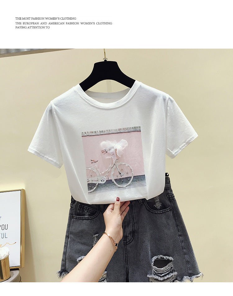 Summer Fashion With Loose Blouses, Women Cover Belly And Reduce Age, Short - sleeved T-shirts - Taylor K Shop