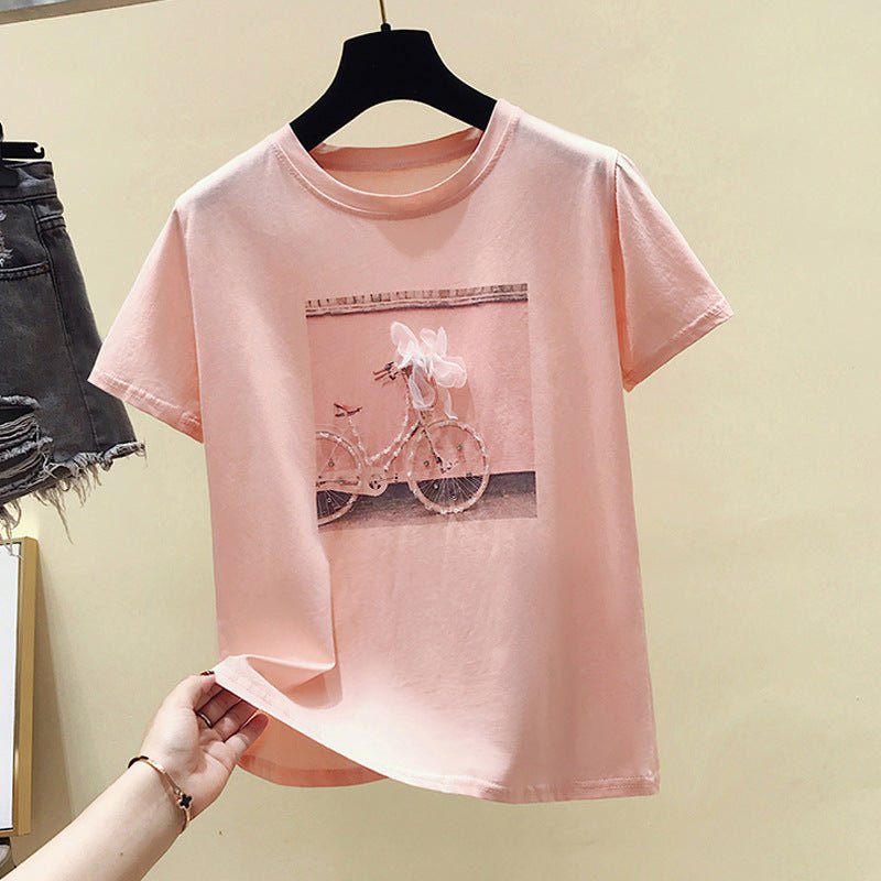 Summer Fashion With Loose Blouses, Women Cover Belly And Reduce Age, Short - sleeved T-shirts - Taylor K Shop
