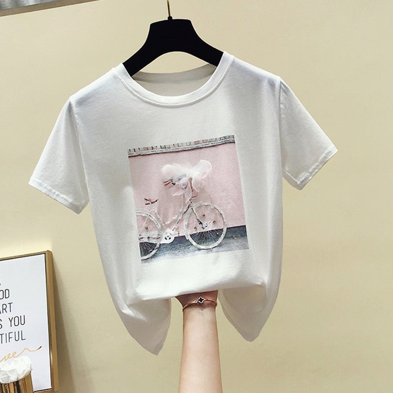 Summer Fashion With Loose Blouses, Women Cover Belly And Reduce Age, Short - sleeved T-shirts - Taylor K Shop
