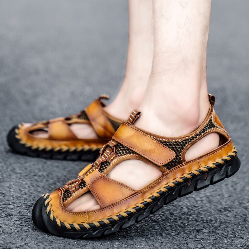 Summer Men's Outdoor Plus Size Leather Sandals - Taylor K Shop