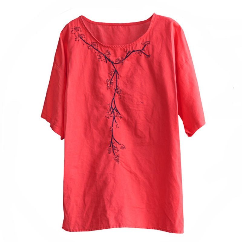 Summer New Round Neck Short - Sleeved Blouse Women - Taylor K Shop
