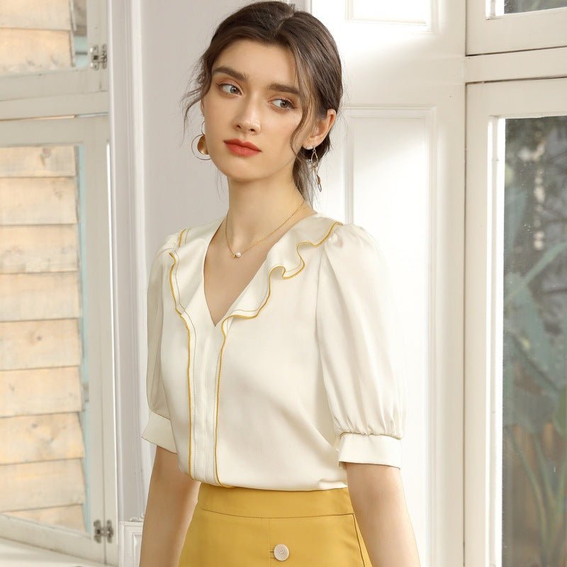 Summer New Style Korean Short - Sleeved Ruffled Blouse Women - Taylor K Shop