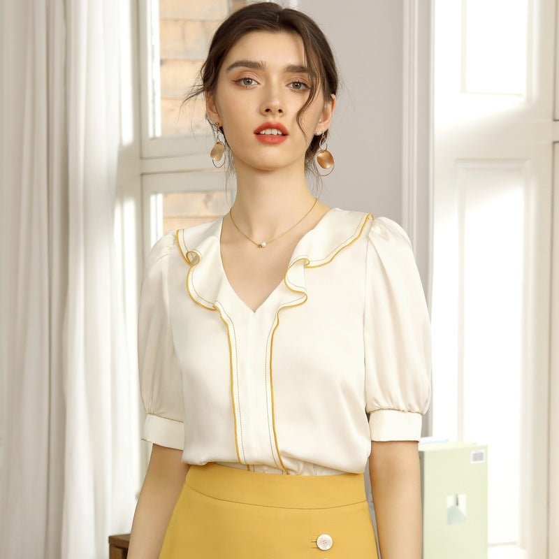 Summer New Style Korean Short - Sleeved Ruffled Blouse Women - Taylor K Shop