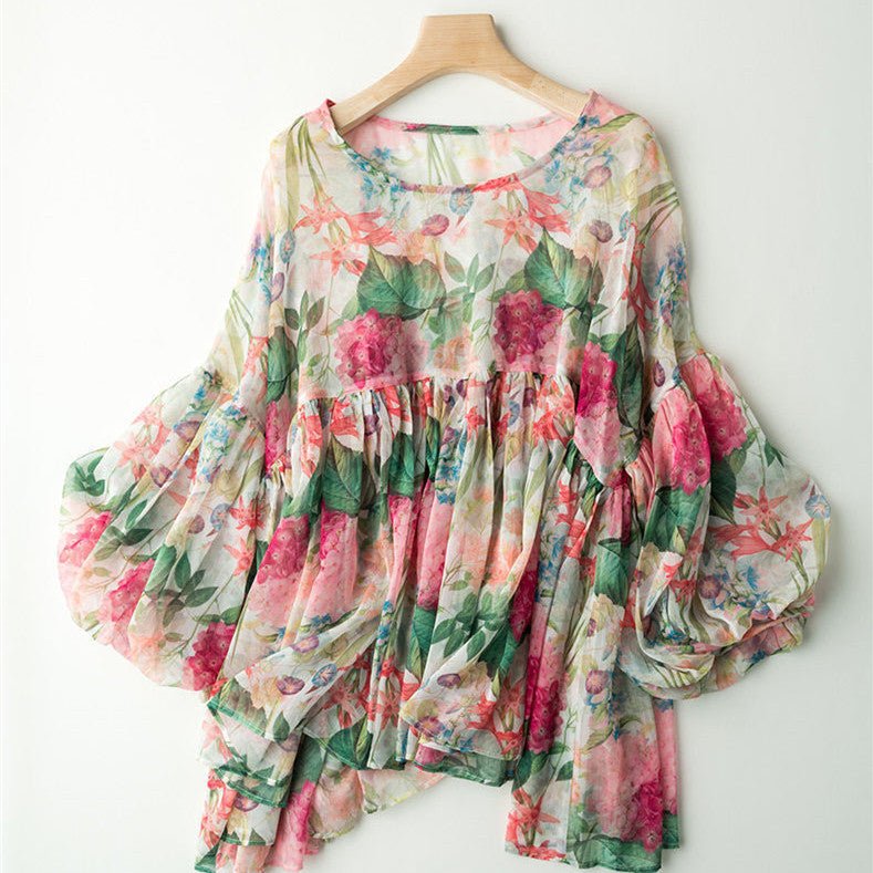 Summer Round Neck Loose Baby Blouse Women's Top - Taylor K Shop