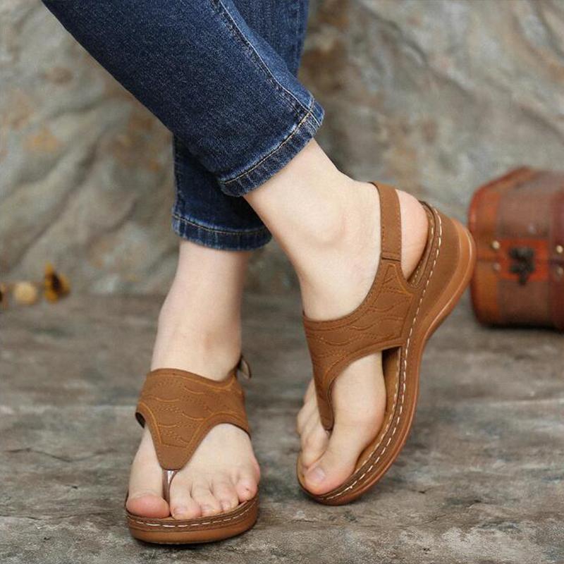 Summer Shoes Roman Retro Style Clip Toe Sandals Women Ankle Buckle Shoes - Taylor K Shop