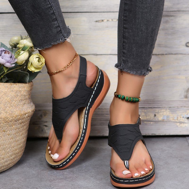 Summer Shoes Roman Retro Style Clip Toe Sandals Women Ankle Buckle Shoes - Taylor K Shop