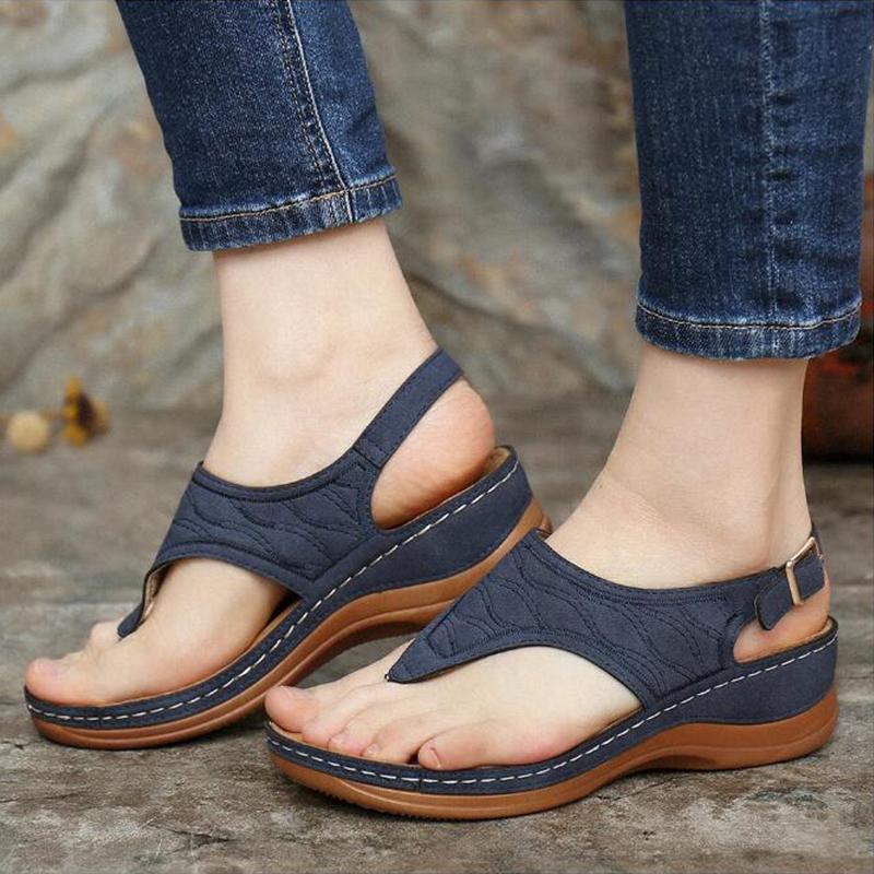 Summer Shoes Roman Retro Style Clip Toe Sandals Women Ankle Buckle Shoes - Taylor K Shop