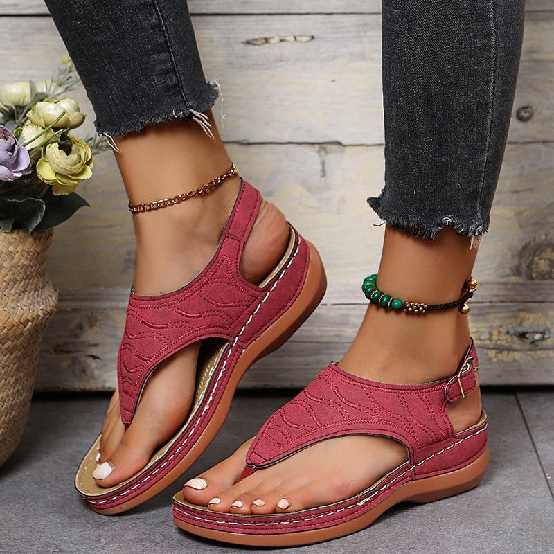 Summer Shoes Roman Retro Style Clip Toe Sandals Women Ankle Buckle Shoes - Taylor K Shop