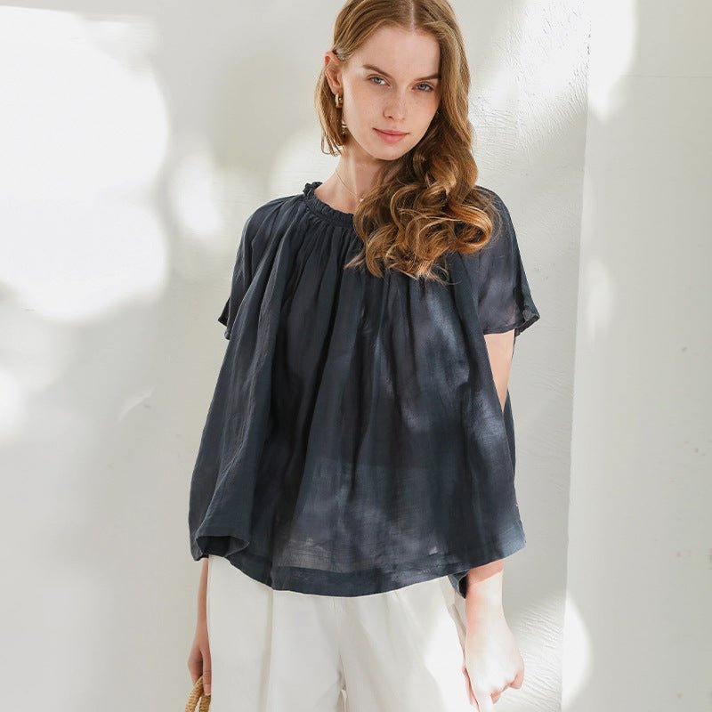 Summer Slightly Transparent Loose Large Size Dolman Sleeve Blouse - Taylor K Shop