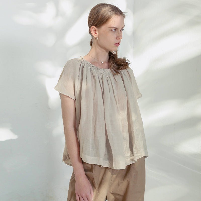 Summer Slightly Transparent Loose Large Size Dolman Sleeve Blouse - Taylor K Shop