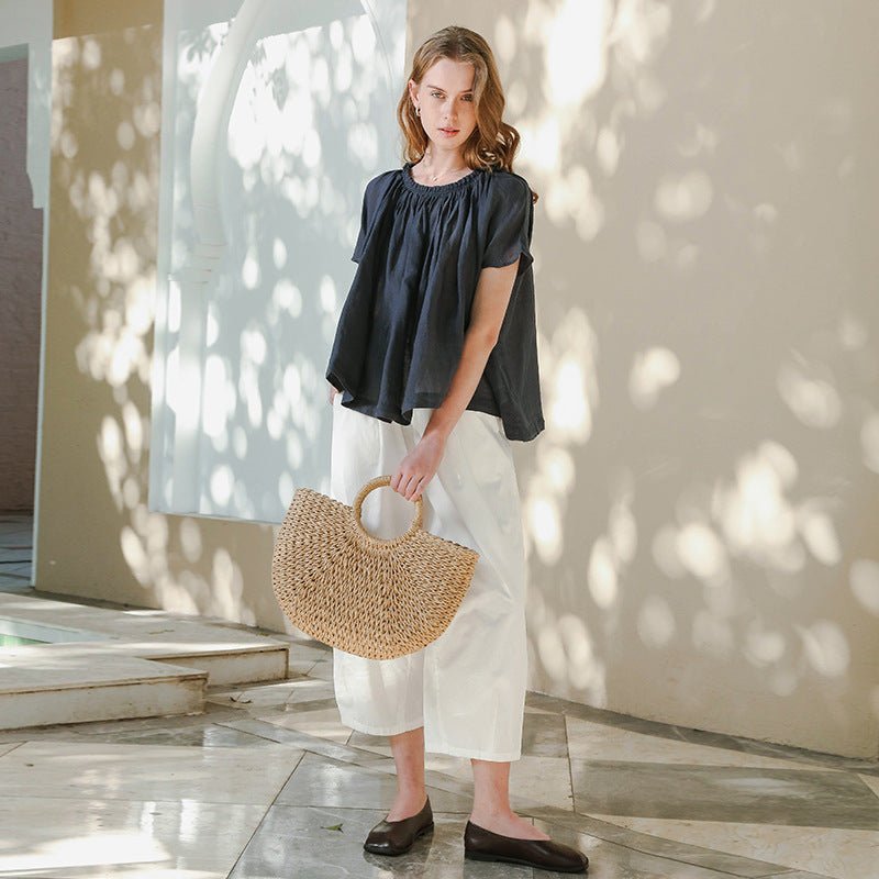Summer Slightly Transparent Loose Large Size Dolman Sleeve Blouse - Taylor K Shop