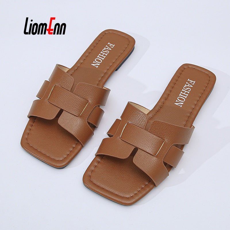 Summer Slippers Women Flat Luxury Outdoor Beach Flip Flops Female Sandals Trend Brand Design Slides Shoes Woman 2023 Big Size 43 - Taylor K Shop