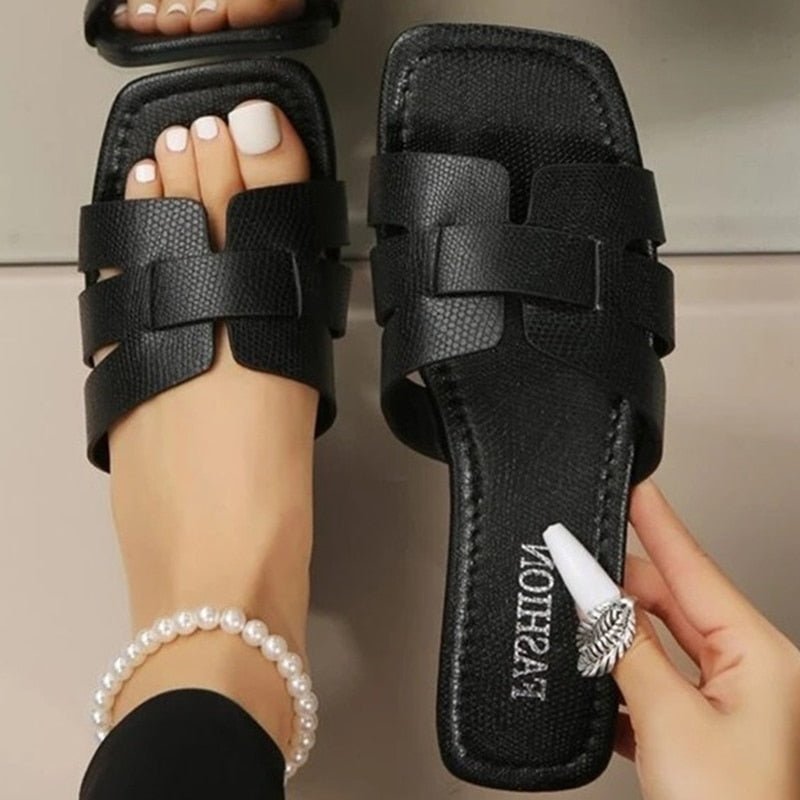 Summer Slippers Women Flat Luxury Outdoor Beach Flip Flops Female Sandals Trend Brand Design Slides Shoes Woman 2023 Big Size 43 - Taylor K Shop