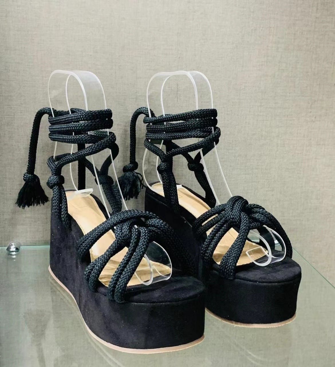 Summer Women Wedges Shoes High Heel Strappy Sandals - Taylor K Shop