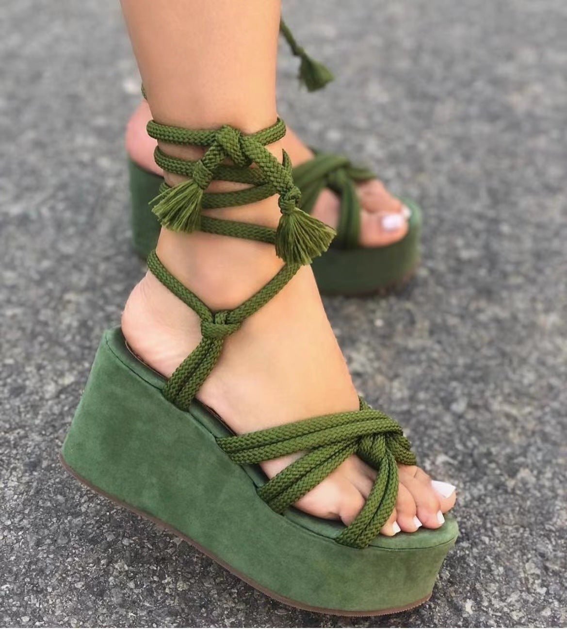 Summer Women Wedges Shoes High Heel Strappy Sandals - Taylor K Shop