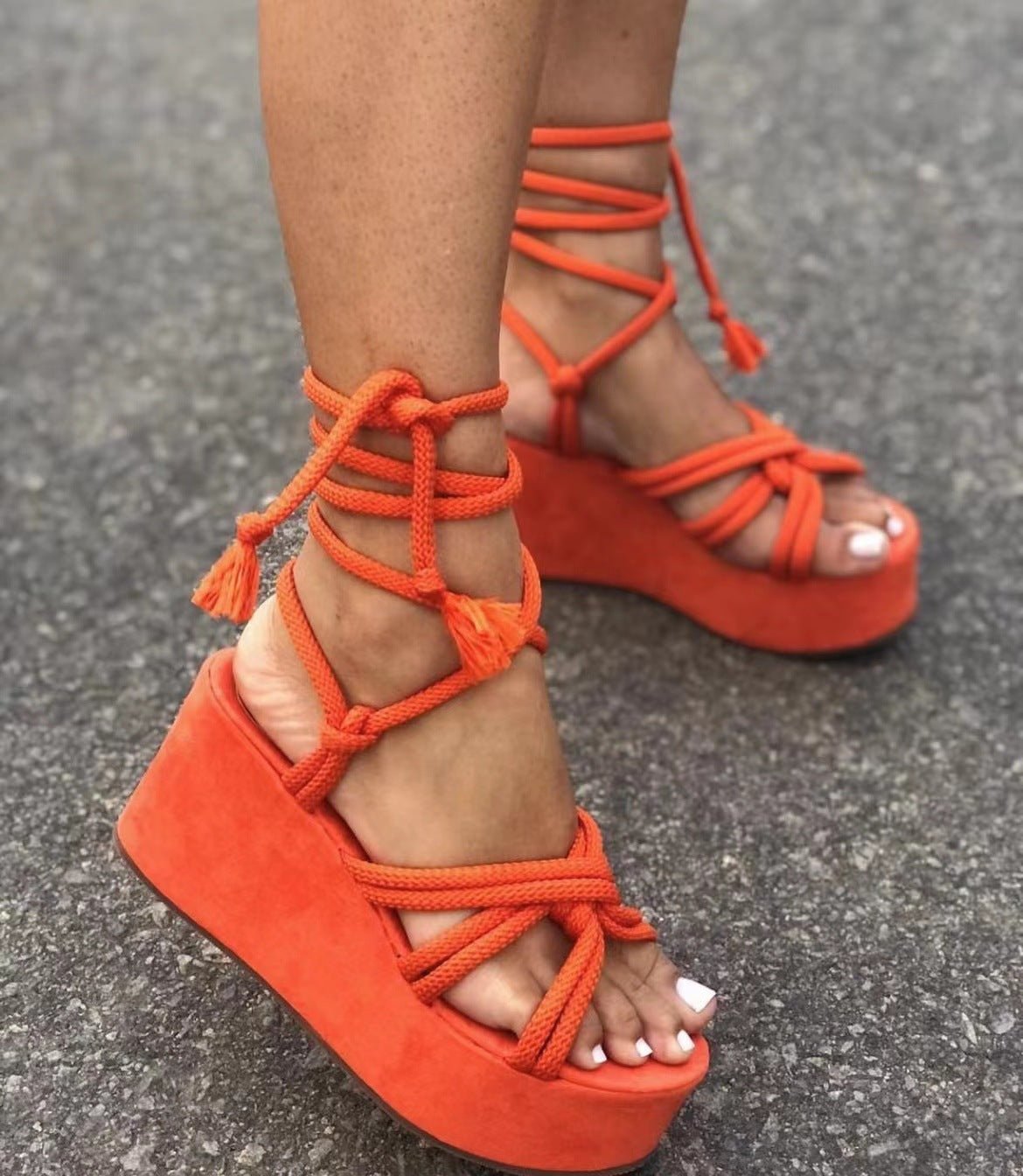Summer Women Wedges Shoes High Heel Strappy Sandals - Taylor K Shop