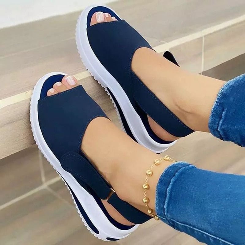 Summer Women's Shoes Platform Sandals Stretch Fabric Fashion Shoes Women Comfort Walking Ladies Sandalias Female Casual Footwear - Taylor K Shop