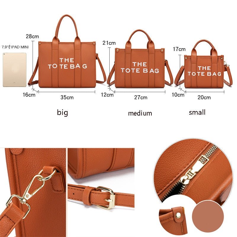 The Tote Bags For Women 2023 New Luxury Designer Handbag Big Shopping Pink Leather Bag Brand Shoulder Crossbody Bags Totebag - Taylor K Shop