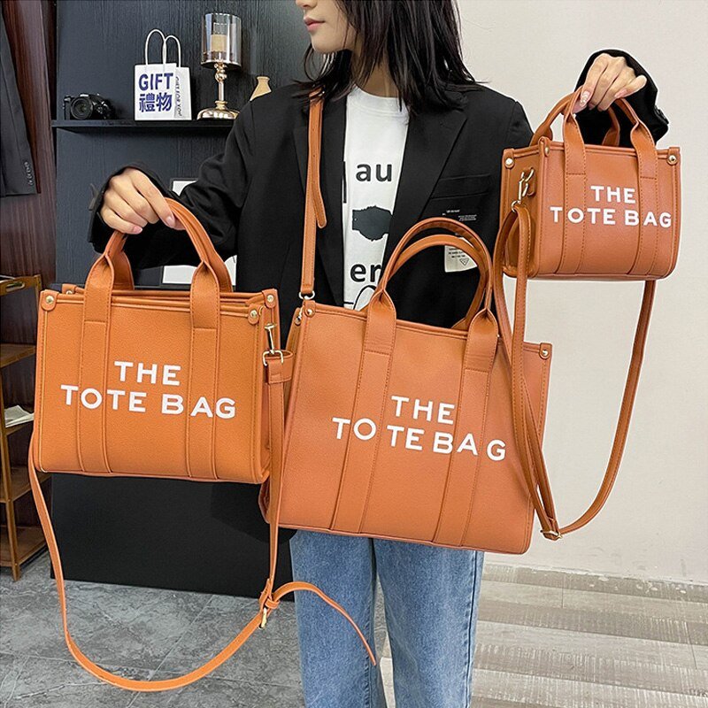 The Tote Bags For Women 2023 New Luxury Designer Handbag Big Shopping Pink Leather Bag Brand Shoulder Crossbody Bags Totebag - Taylor K Shop