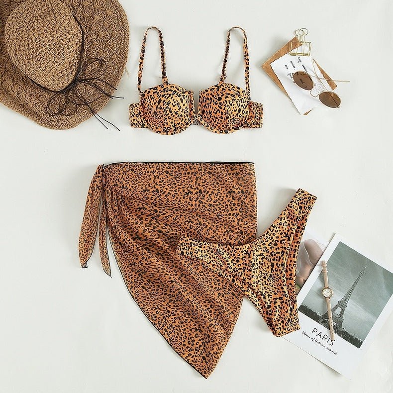 Three - piece Floral Bikini Beach Dress - Taylor K Shop