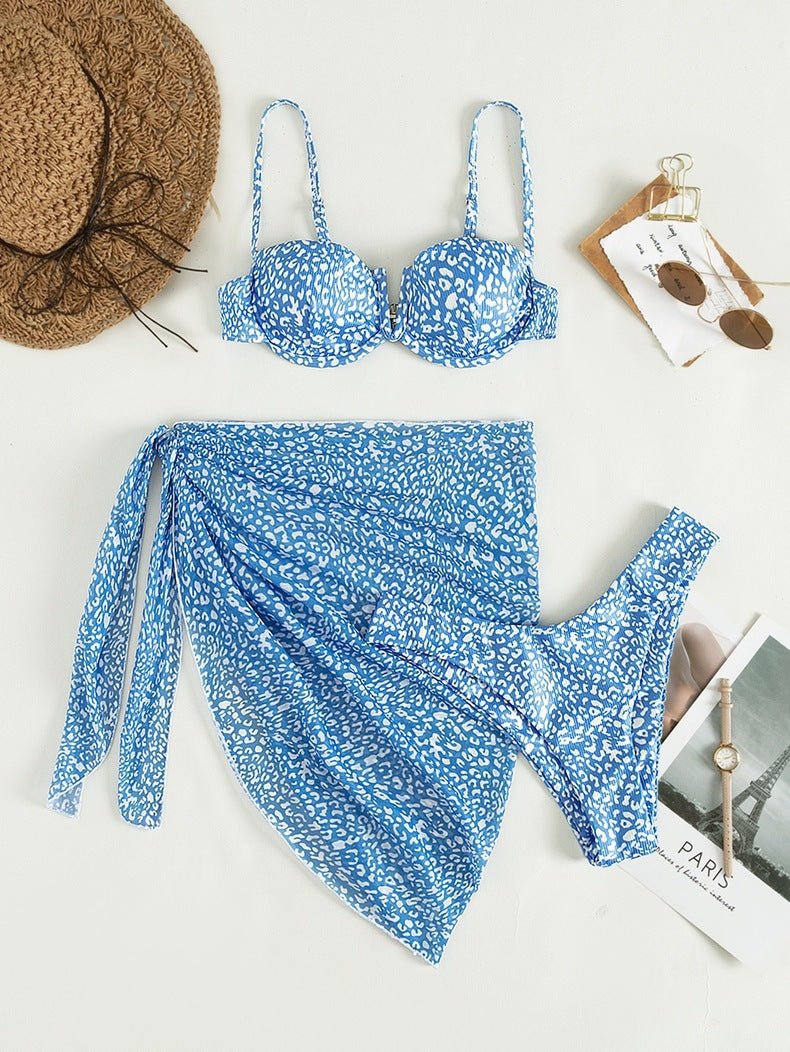 Three - piece Floral Bikini Beach Dress - Taylor K Shop