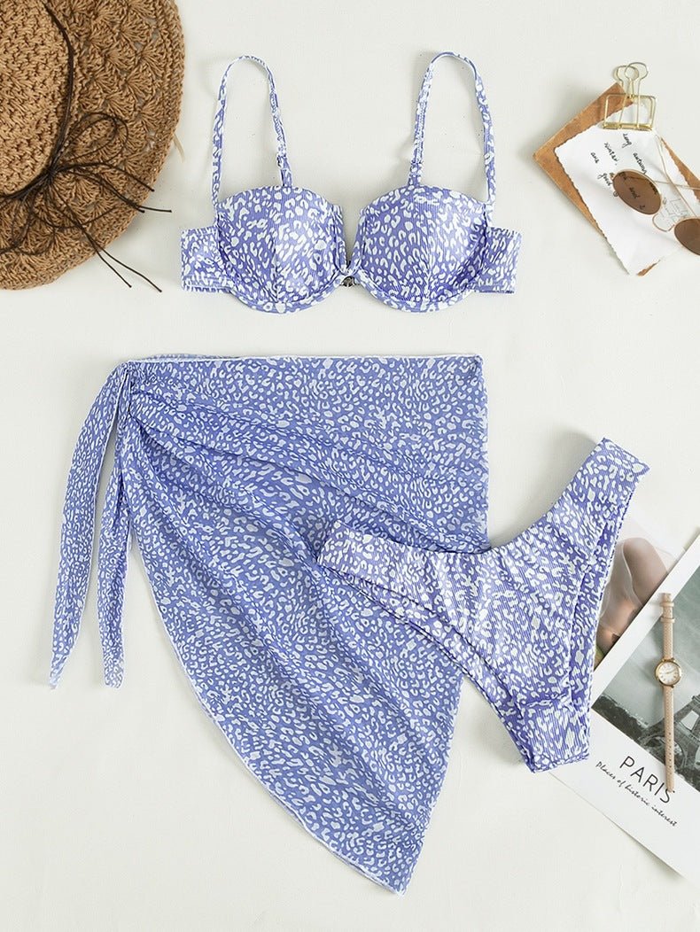 Three - piece Floral Bikini Beach Dress - Taylor K Shop